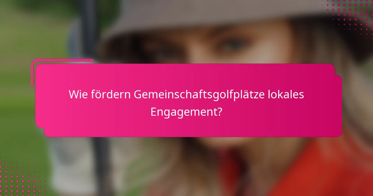 Wie fördern Gemeinschaftsgolfplätze lokales Engagement?