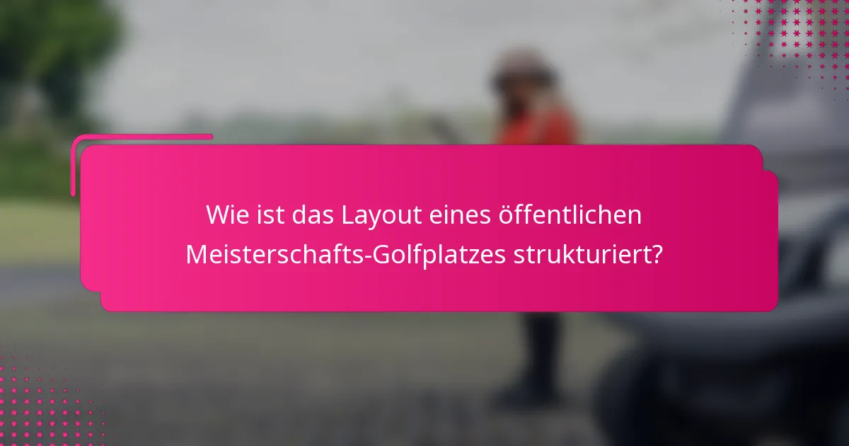 Wie ist das Layout eines öffentlichen Meisterschafts-Golfplatzes strukturiert?